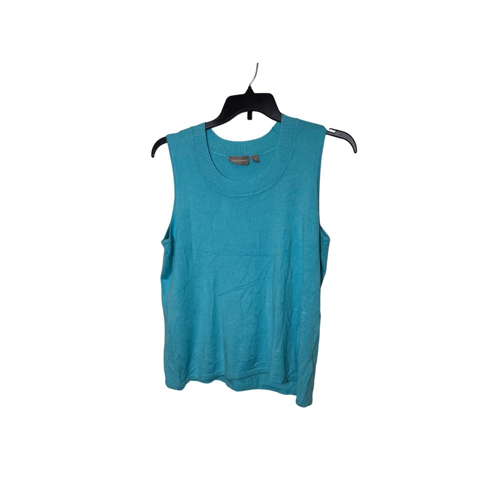 Croft & Barrow XL Sleeveless Knit Top Stretch Blue Crew‎ Neck Casual